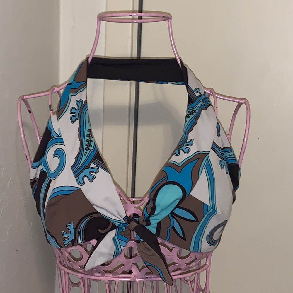 Boutique Paisley Moon Tide Bikini Halter Top- Medium